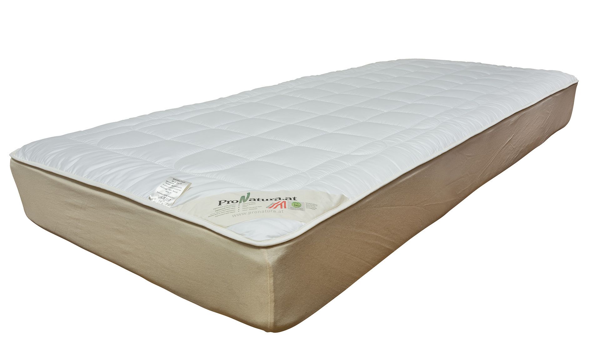 Ein Spannunterbett ist über eine Matratze gespannt.